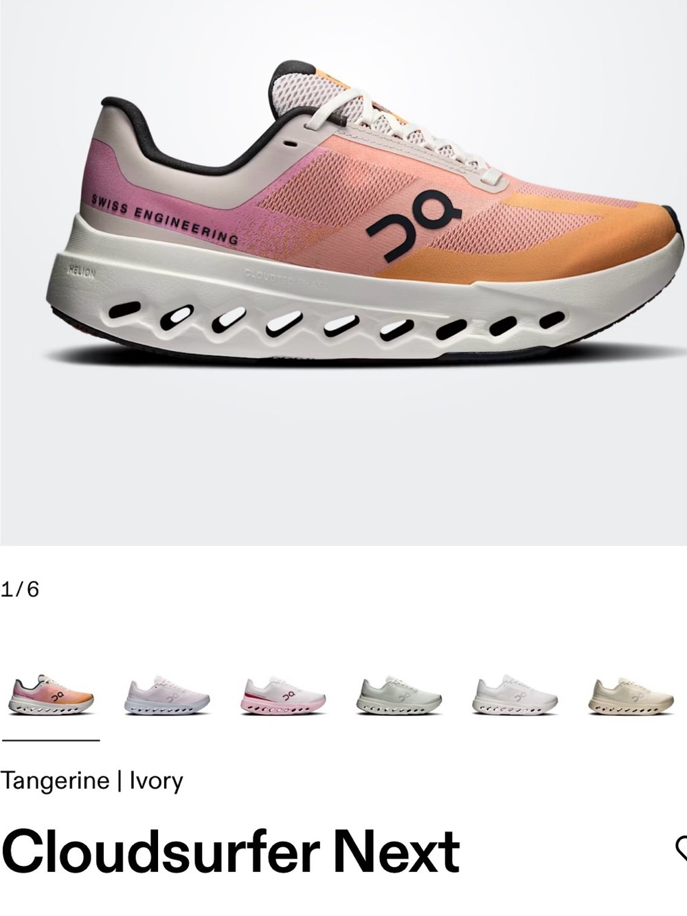 On Cloudsurfer Next Women's Running Shoe - Tangerine/Ivory